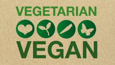 letrero vegetariano y vegano